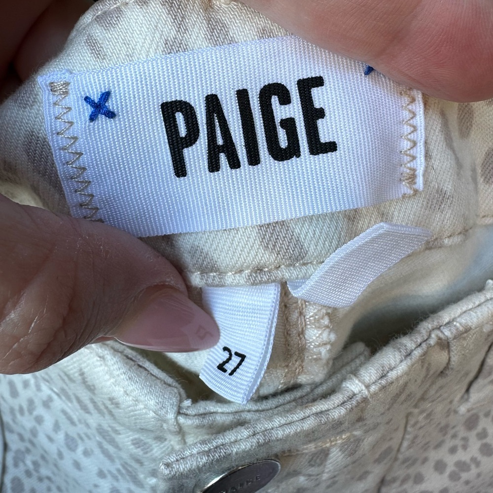 PAIGE Mayslie Jogger Jeans Women Cheetah Print Ankle Crop - Picture 6 of 6
